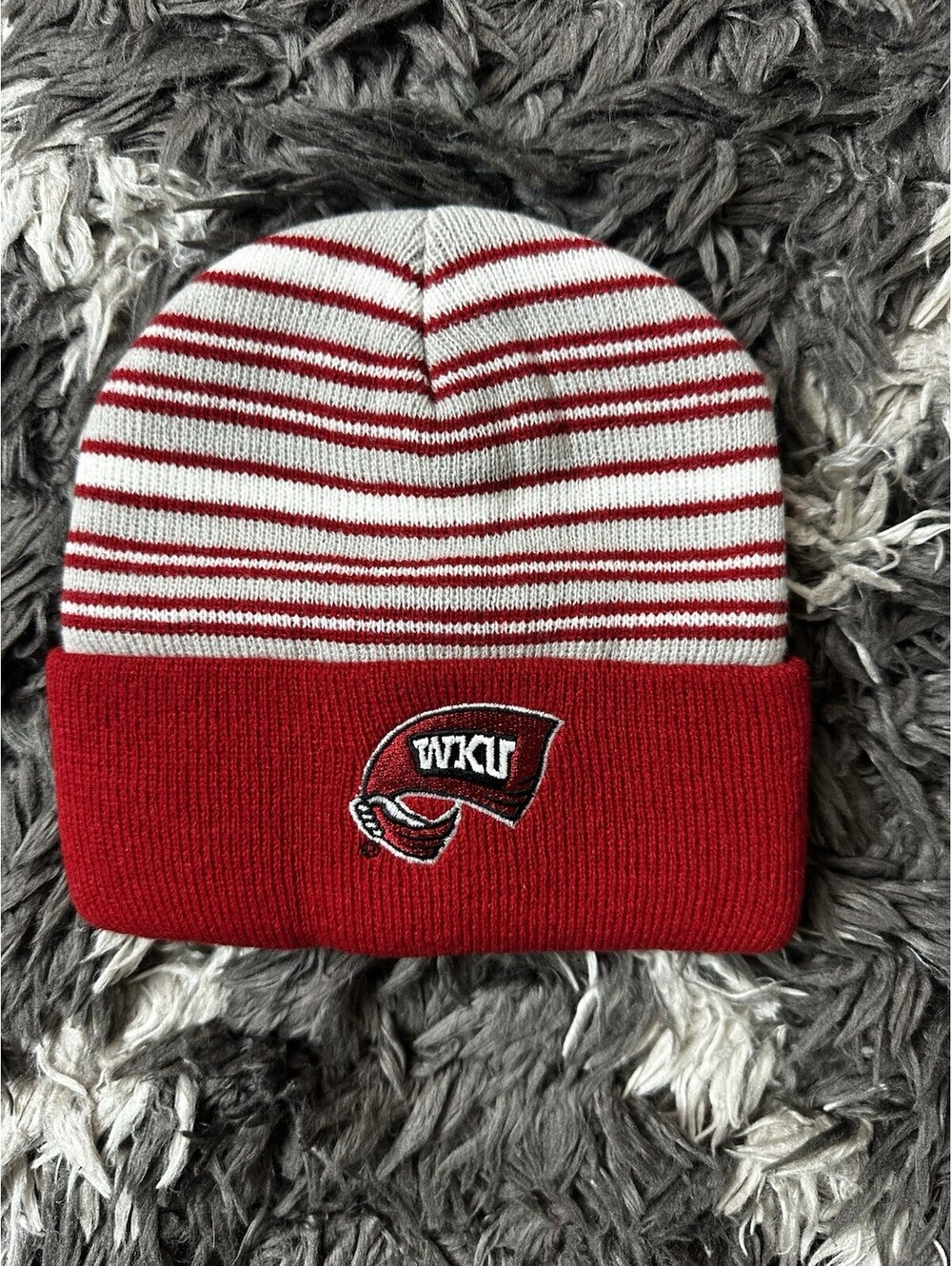 WKU Hilltoppers Knit Infant Beanie Hat Striped Cuffed Winter Cap NCAA One Size